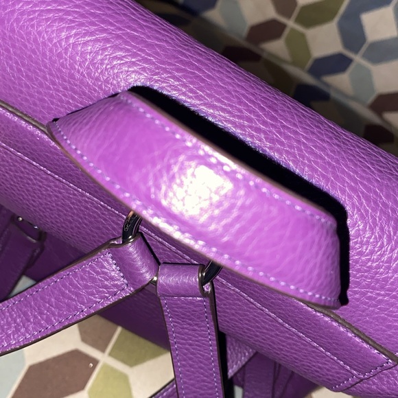 Coach KLEO C5648 Pebble Leather Backpack DARK AMETHYST Purple - Picture 4 of 12